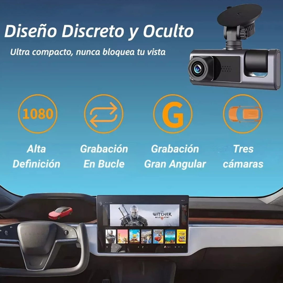 TRIPLE CAMARA 1080P PARA AUTO