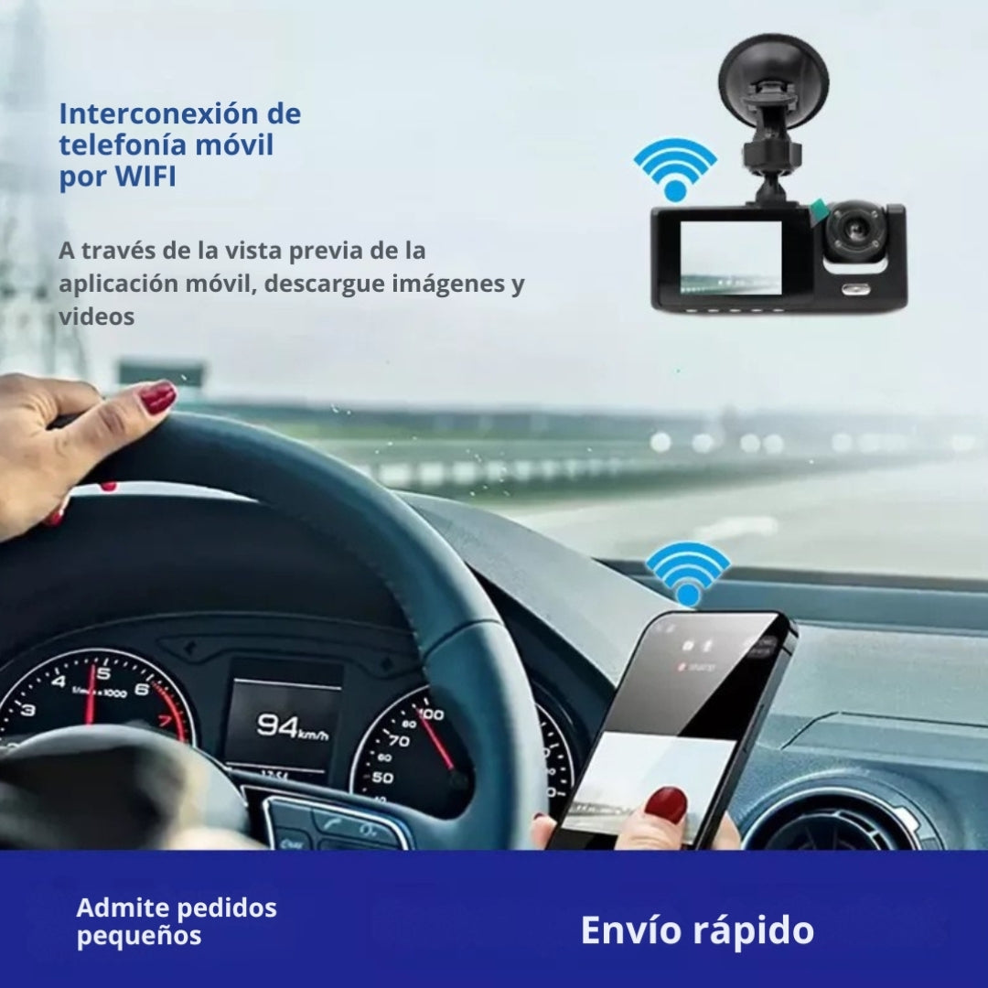TRIPLE CAMARA 1080P PARA AUTO