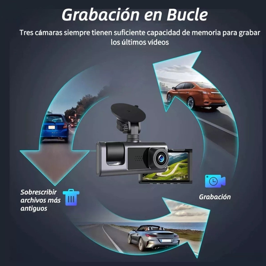 TRIPLE CAMARA 1080P PARA AUTO