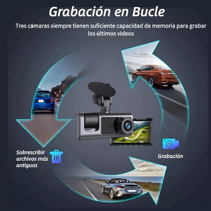 TRIPLE CAMARA 1080P PARA AUTO